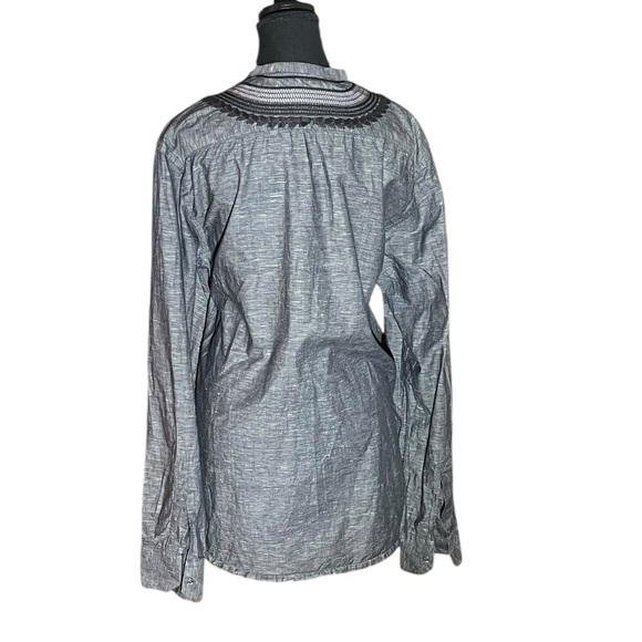 ROBERTO CAVALLI cotton linen embroidery long sleeve tunic blouse very gd cond XL - Picture 5 of 8